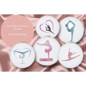 FIVE Pattern BUNDLE - Gymnastics Dance‎ Counted Cross Stitch Patterns